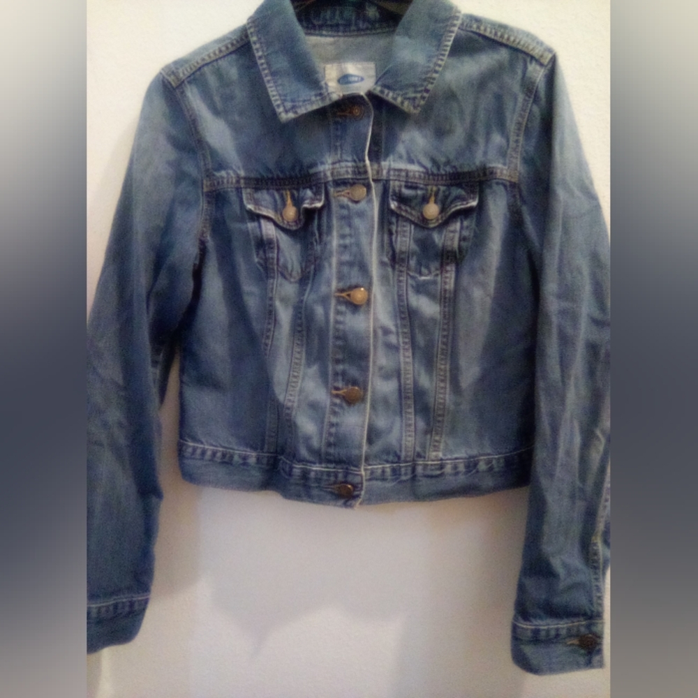 Old Navy San Francisco California Denim Jean Jacket Trucker Size M 100% Cotton - Picture 3 of 9
